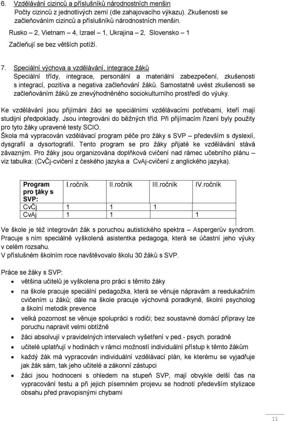 Speciální výchova a vzdělávání, integrace žáků Speciální třídy, integrace, personální a materiální zabezpečení, zkušenosti s integrací, pozitiva a negativa začleňování žáků.