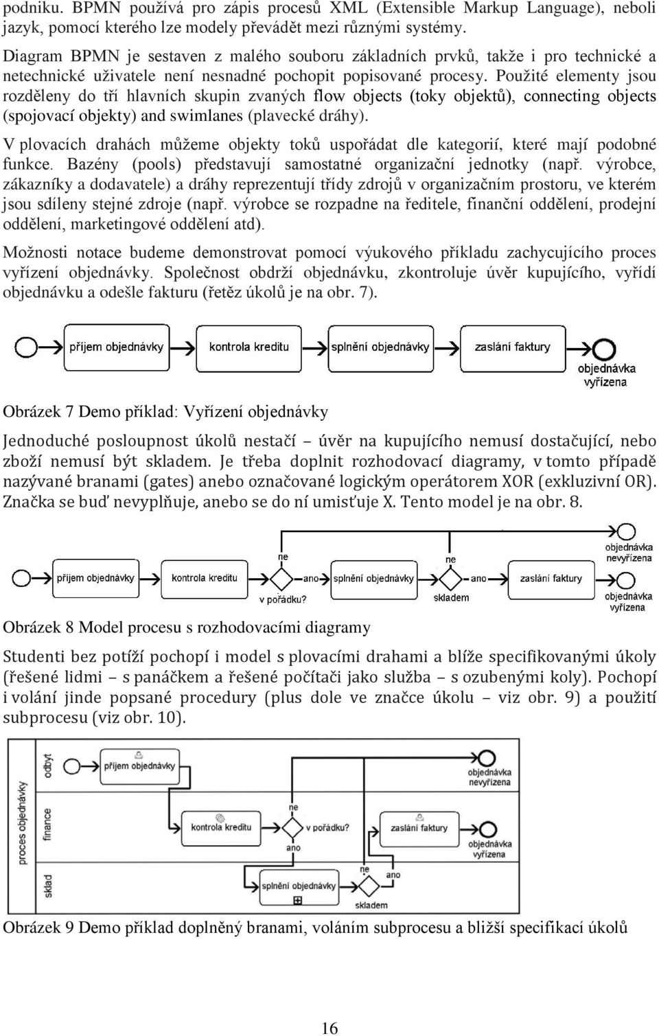 Použité elementy jsou rozděleny do tří hlavních skupin zvaných flow objects (toky objektů), connecting objects (spojovací objekty) and swimlanes (plavecké dráhy).