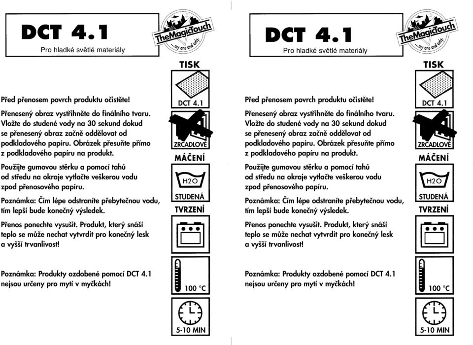 1 Poznámka: Produkty ozdobené pomocí DCT 4.