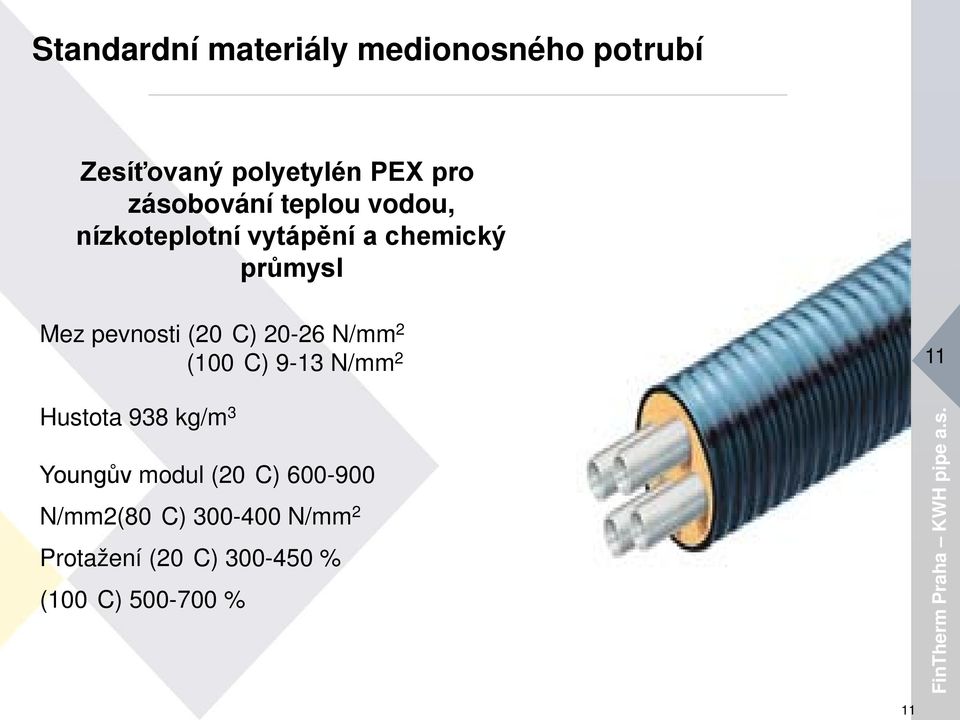 (20 C) 20-26 N/mm 2 (100 C) 9-13 N/mm 2 11 Hustota 938 kg/m 3 Youngův modul (20