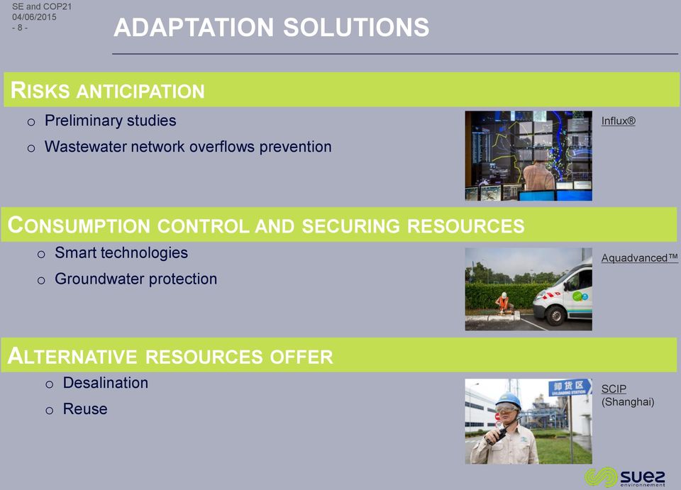 CONSUMPTION CONTROL AND SECURING RESOURCES o Smart technologies o