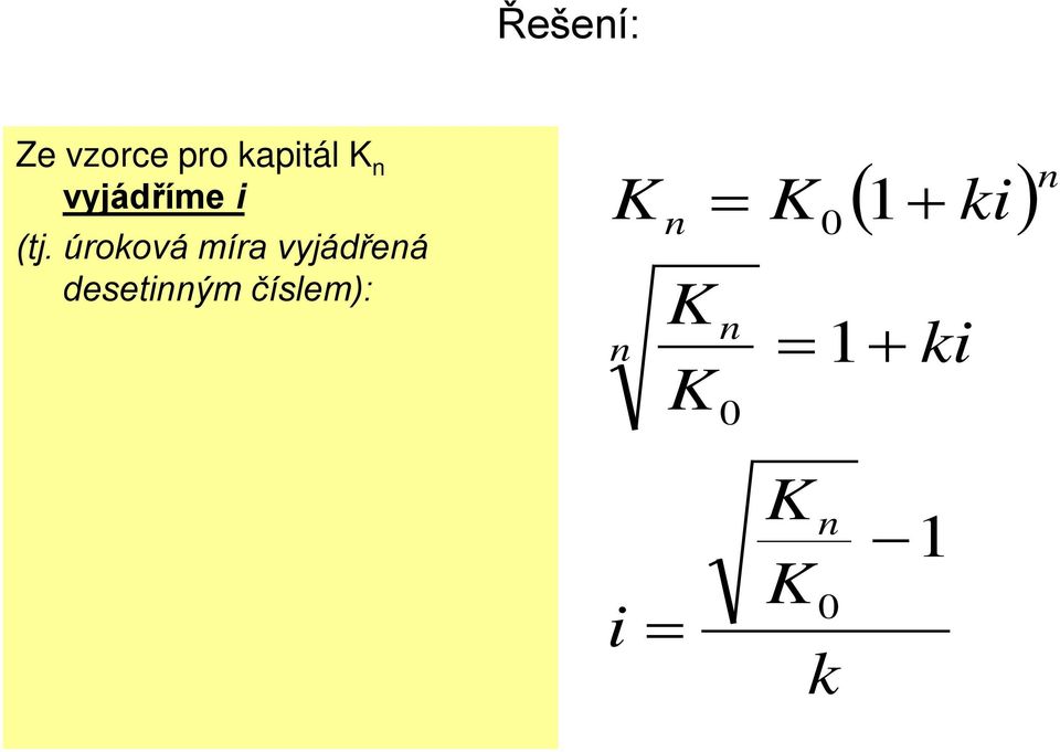 úroková míra vyjádřená