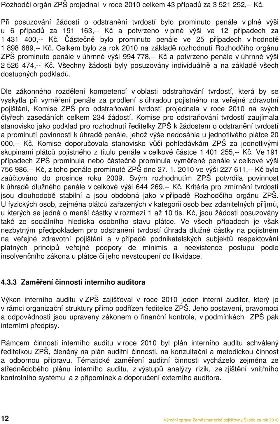 Částečně bylo prominuto penále ve 25 případech v hodnotě 1 898 689,-- Kč.