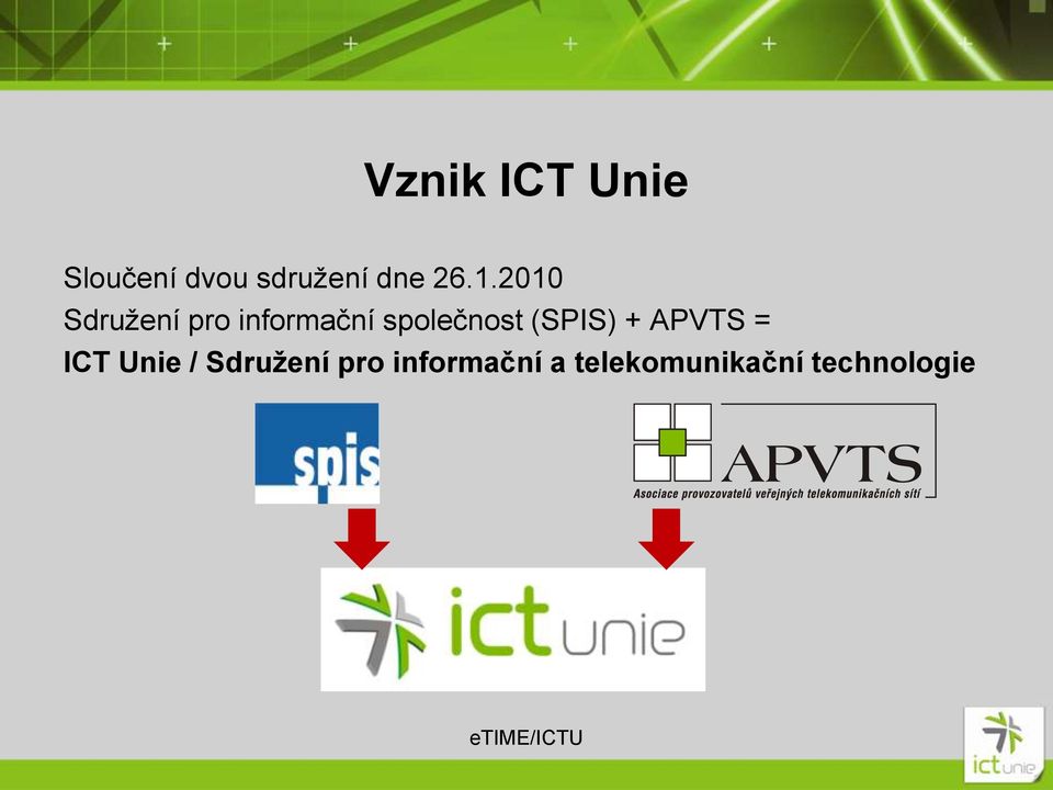 společnost (SPIS) + APVTS = ICT Unie /