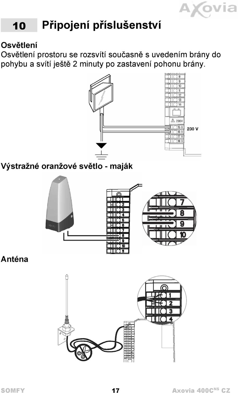 pohybu a svítí ještě 2 minuty po zastavení pohonu