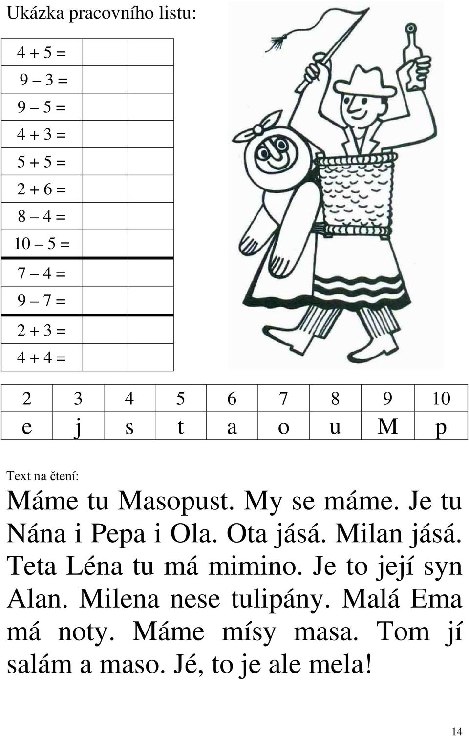 Je tu Nána i Pepa i Ola. Ota jásá. Milan jásá. Teta Léna tu má mimino. Je to její syn Alan.