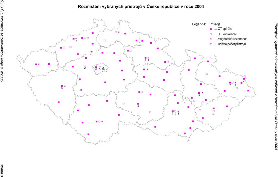 Přístrojové vybavení zdravotnických zařízení v Hlavním městě Praze v roce 2004 2 2