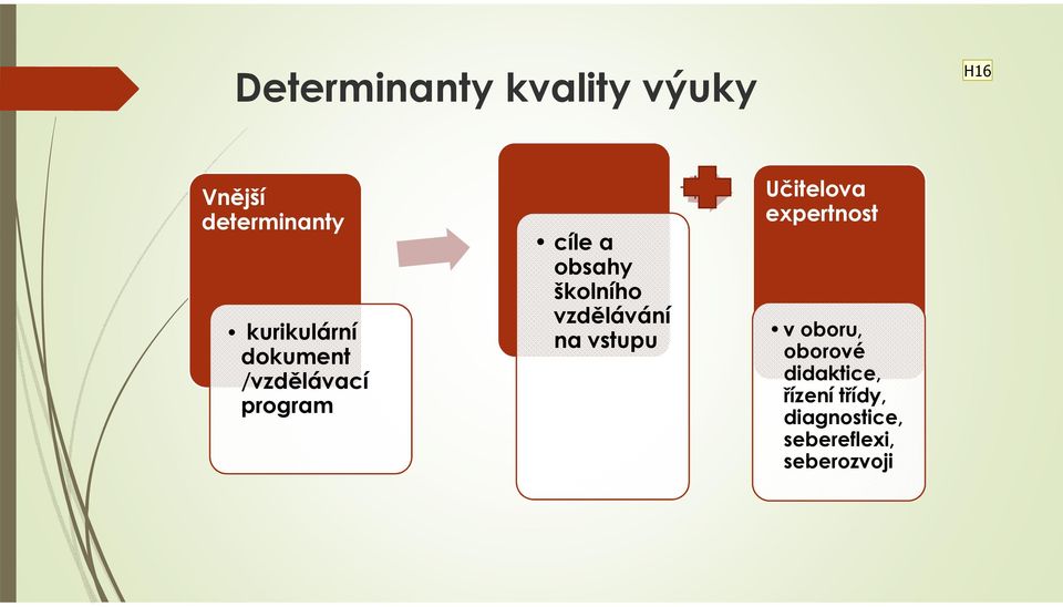 školního vzdělávání na vstupu Učitelova expertnost voboru,