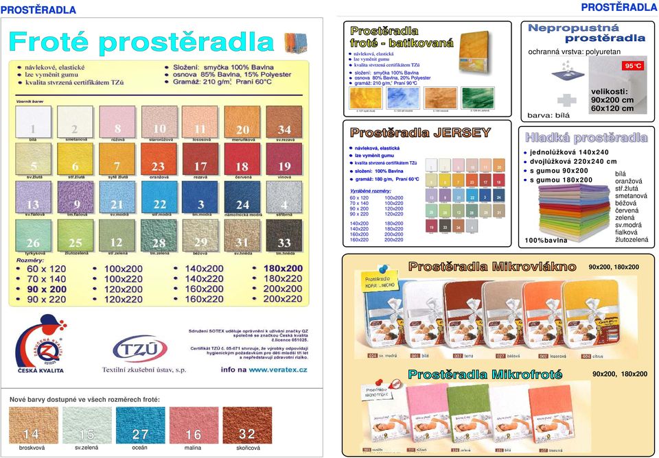 zelená Prostěradla JERSEY návleková, elastická lze vyměnit gumu kvalita stvrzená certifikátem TZú složení: gramáž: 180 g/m, Praní 60 C Vyráběné rozměry: 60 x 120 70 x 140 90 x 200 90 x 220 140x200