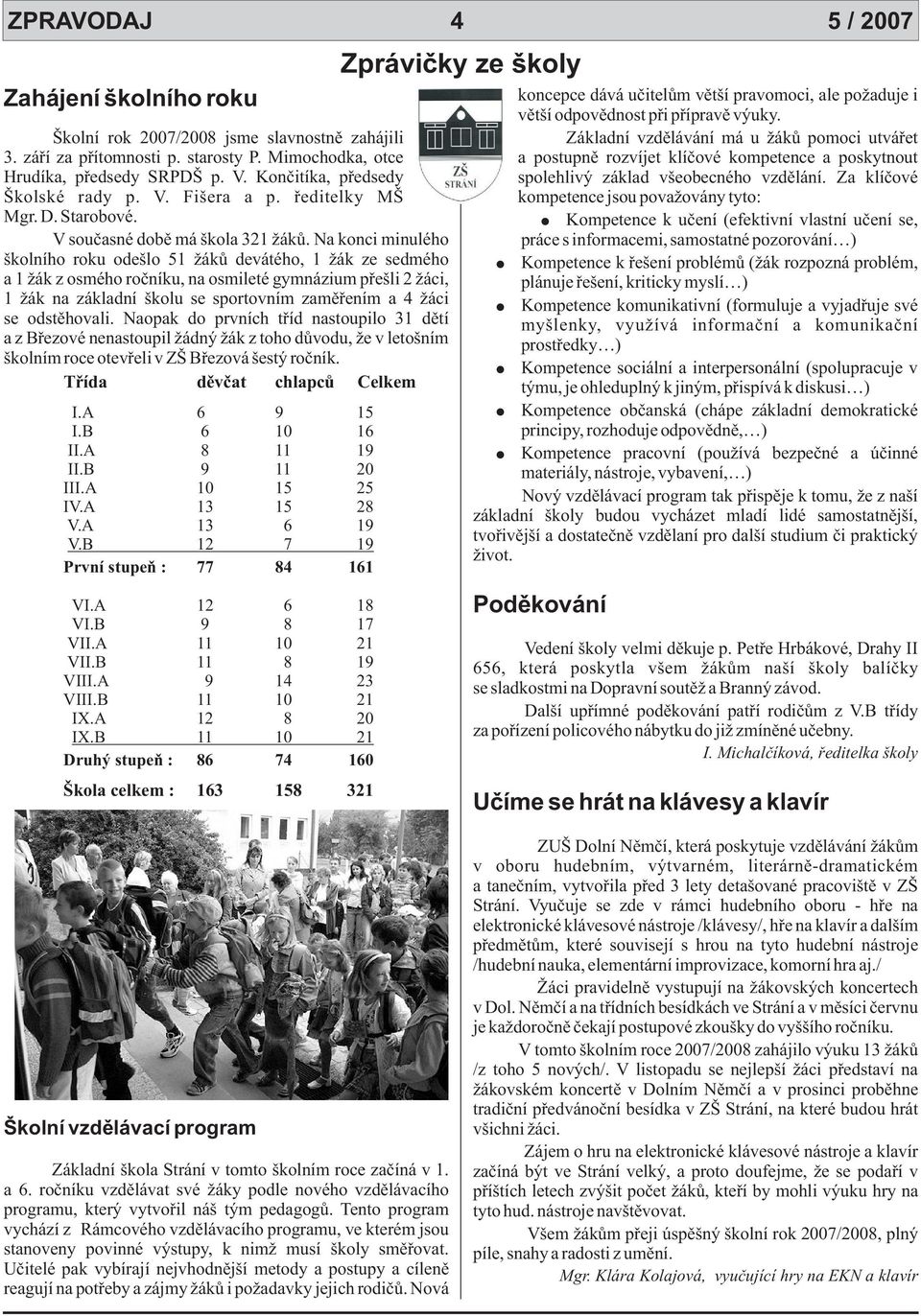 Mimochodka, otce a postupnì rozvíjet klíèové kompetence a poskytnout Hrudíka, pøedsedy SRPDŠ p. V. Konèitíka, pøedsedy spolehlivý základ všeobecného vzdìlání. Za klíèové Školské rady p. V. Fišera a p.