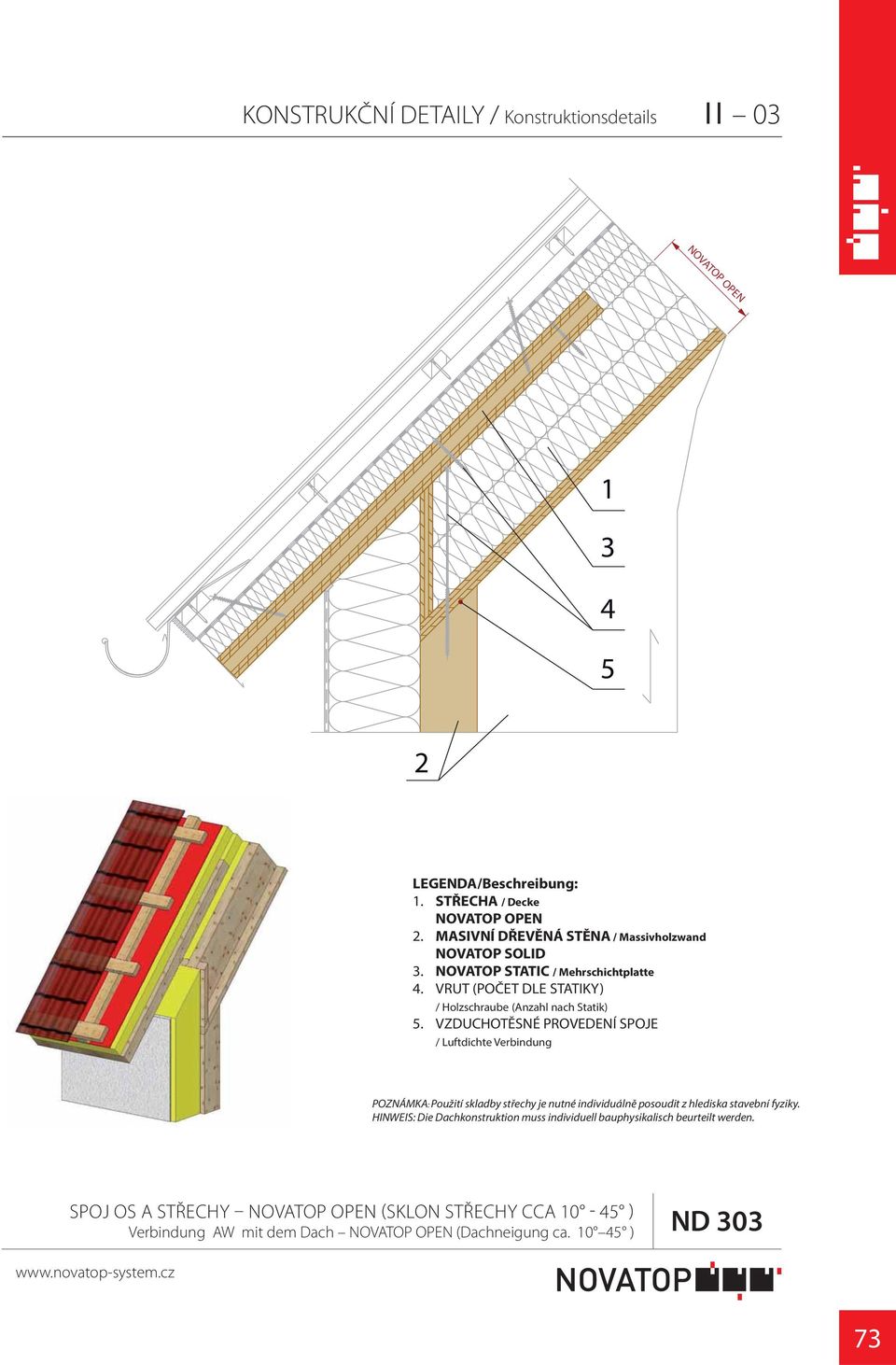 VZDUCHOTĚSNÉ PROVEDENÍ SPOJE POZNÁMKA: Použití skladby střechy je nutné individuálně posoudit z hlediska