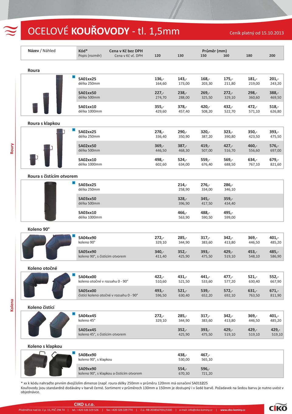 238,- 288,00 269,- 325,50 272,- 329,10 298,- 360,60 388,- 469,50 SA01xx10 délka 1000mm 355,- 429,60 378,- 457,40 420,- 508,20 432,- 522,70 472,- 571,10 518,- 626,80 Roura s klapkou SA02xx25 délka