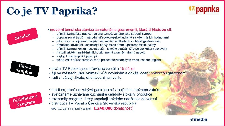 se všemi jejich hodnotami informovat o nejvýznamnějších aktuálních událostech z oblasti gastronomie předvádět divákům i exotičtější barvy mezinárodní gastronomické palety přiblížit kulturu konzumace