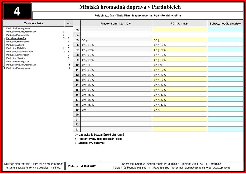 Dopravce: Dopravní podnik měst