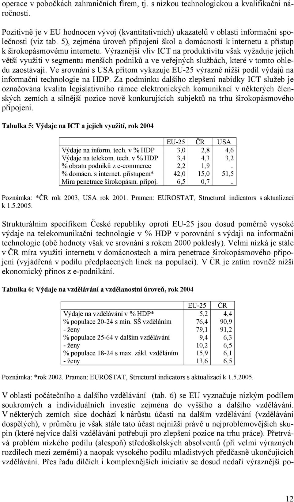 Výraznější vliv ICT na produktivitu však vyžaduje jejich větší využití v segmentu menších podniků a ve veřejných službách, které v tomto ohledu zaostávají.