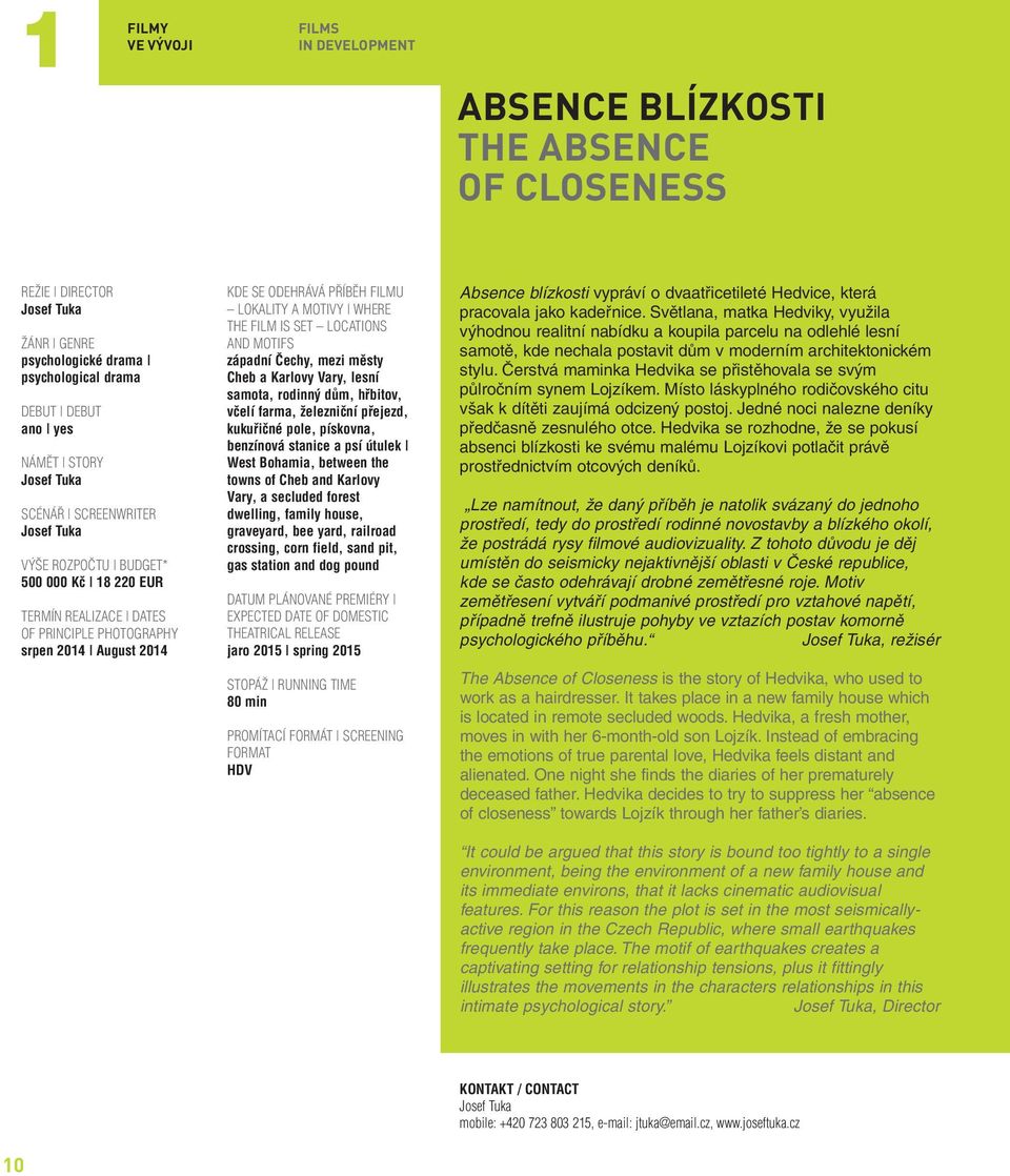 Vary, a secluded forest dwelling, family house, graveyard, bee yard, railroad crossing, corn field, sand pit, gas station and dog pound jaro 2015 spring 2015 80 min HDV Absence blízkosti vypráví o