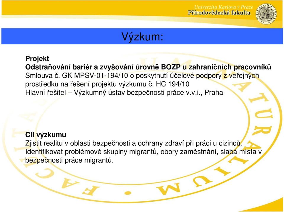 HC 194/10 Hlavnířešit