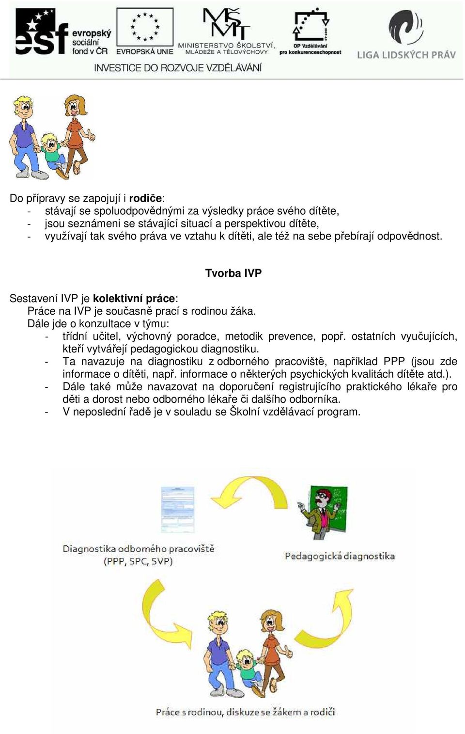 Dále jde o konzultace v týmu: - třídní učitel, výchovný poradce, metodik prevence, popř. ostatních vyučujících, kteří vytvářejí pedagogickou diagnostiku.