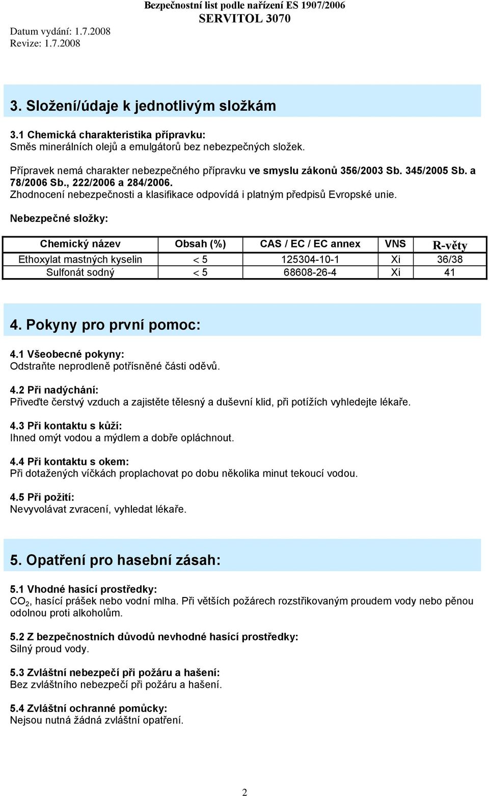 Zhodnocení nebezpečnosti a klasifikace odpovídá i platným předpisů Evropské unie.