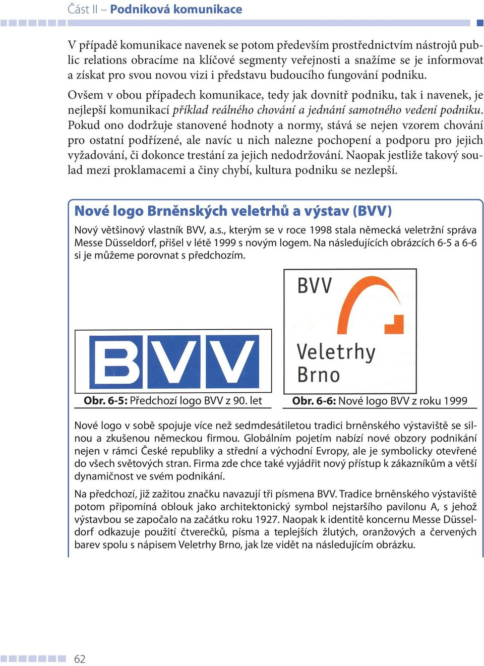 Ovšem v obou případech komunikace, tedy jak dovnitř podniku, tak i navenek, je nejlepší komunikací příklad reálného chování a jednání samotného vedení podniku.