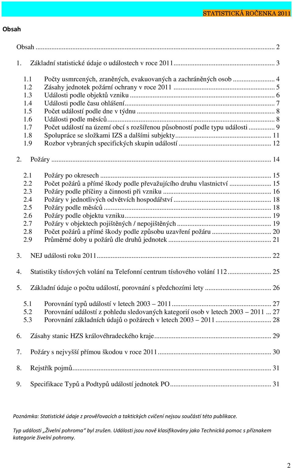 6 Události podle měsíců... 8 1.7 Počet událostí na území obcí s rozšířenou působností podle typu události... 9 1.8 Spolupráce se složkami IZS a dalšími subjekty... 11 1.