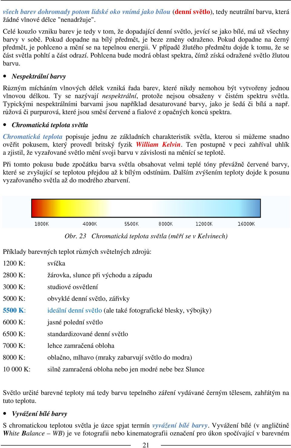 Pokud dopadne na černý předmět, je pohlceno a mění se na tepelnou energii. V případě žlutého předmětu dojde k tomu, že se část světla pohltí a část odrazí.