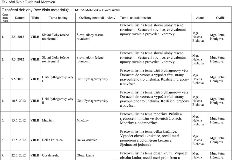 B I Pracovní list na téma užití Pythagorovy věty. Dosazení do vzorce a výpočet třetí strany pravoúhlého trojúhelníka. Rozlišení přepony a odvěsen. Petra 4. 10.5. 2012 VI.