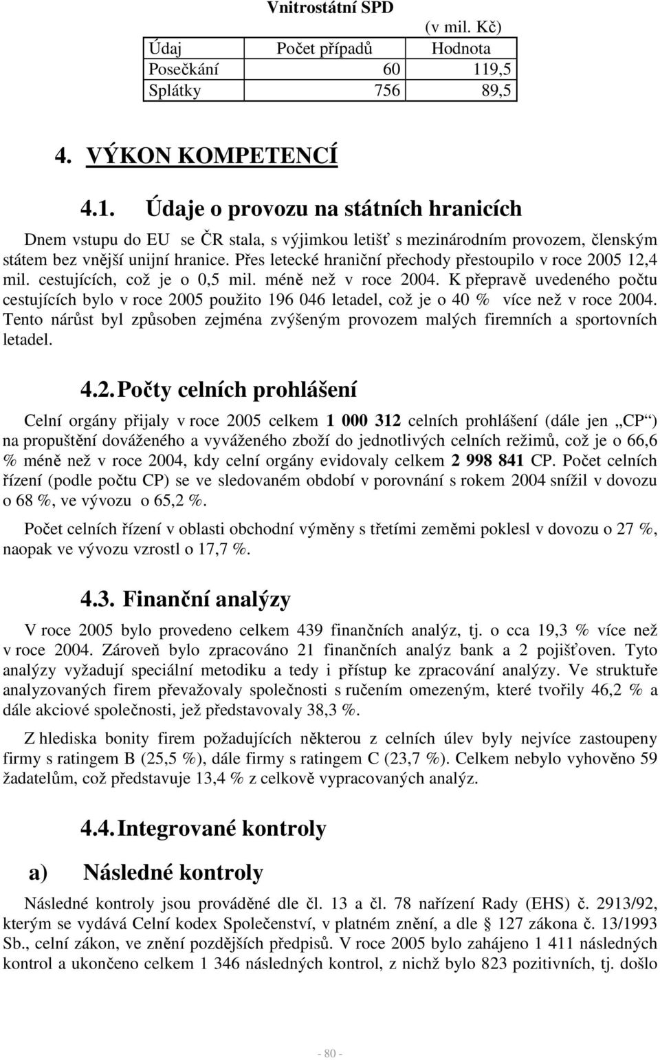 Přes letecké hraniční přechody přestoupilo v roce 2005 12,4 mil. cestujících, což je o 0,5 mil. méně než v roce 2004.