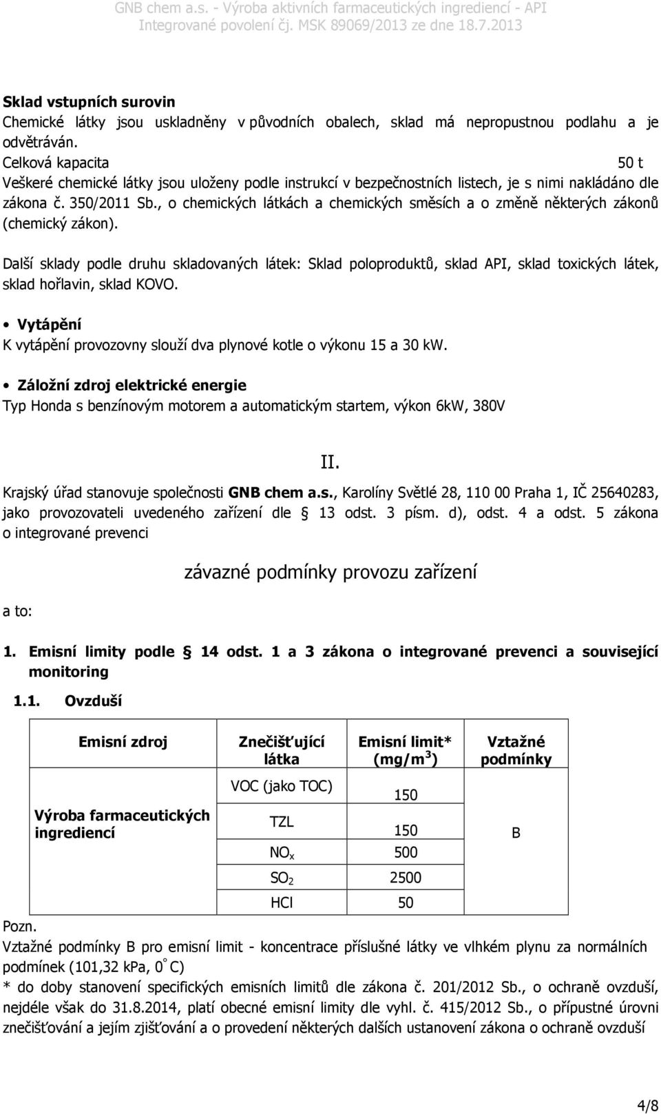 , o chemických látkách a chemických směsích a o změně některých zákonů (chemický zákon).