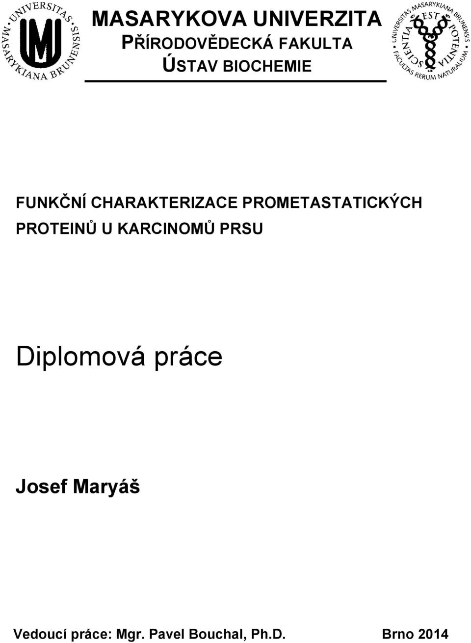 PROTEINŮ U KARCINOMŮ PRSU Diplomová práce Josef