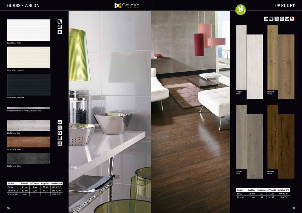 DlažbarconGrey DlažbarconBrown DlažbarconBlack IParquet Grigio IParquet Bruno 6 9,5mm,44