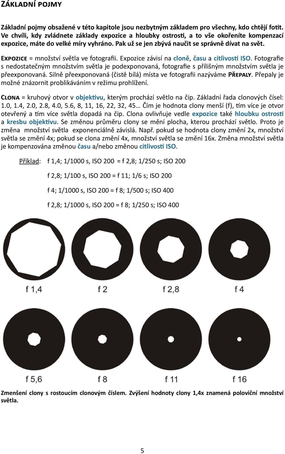 Expozice = množství světla ve fotografii. Expozice závisí na cloně, času a citlivosti ISO.