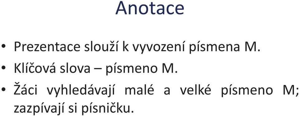 Klíčová slova písmeno M.