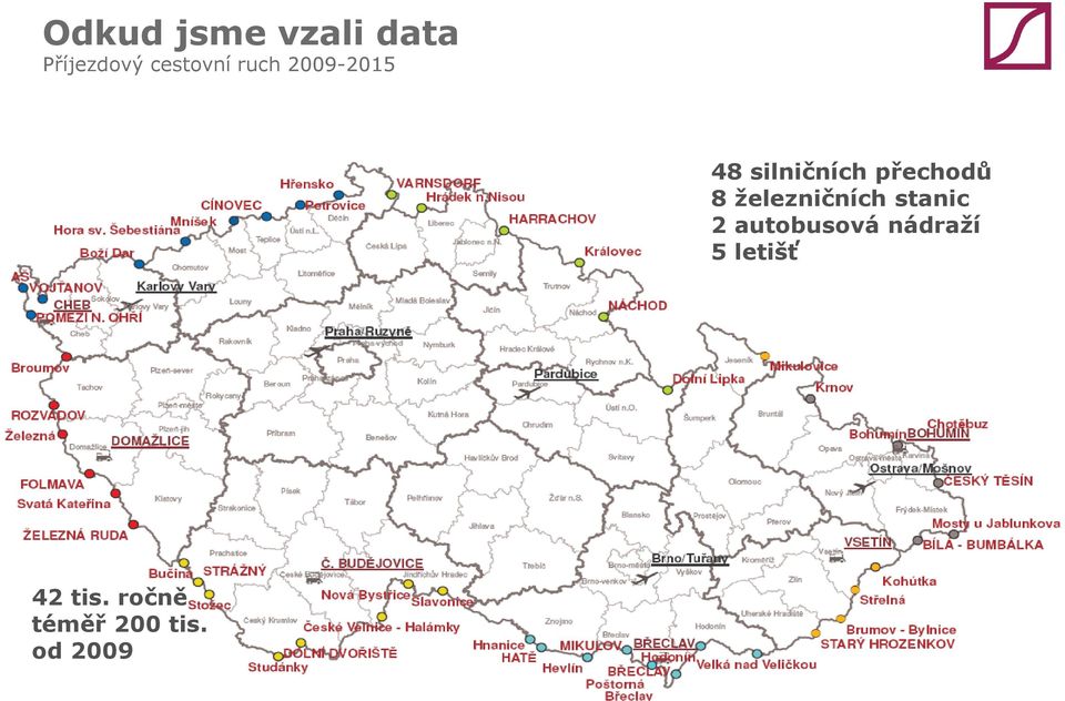 železničních stanic 2 autobusová nádraží