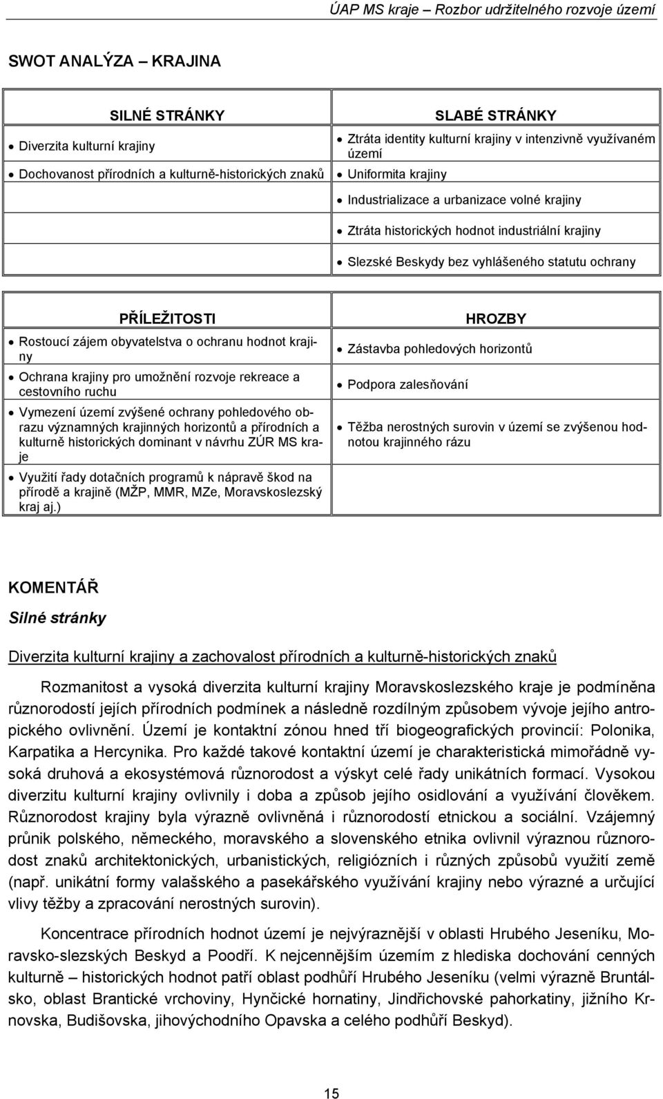 o ochranu hodnot krajiny Ochrana krajiny pro umožnění rozvoje rekreace a cestovního ruchu Vymezení území zvýšené ochrany pohledového obrazu významných krajinných horizontů a přírodních a kulturně