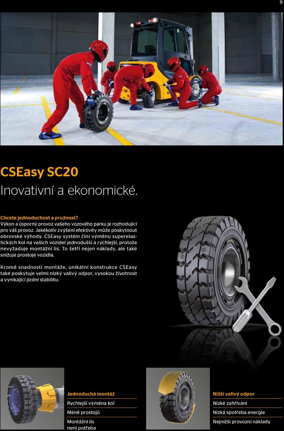 CSEasy systém číní výměnu superelastických kol na vašich vozidel jednodušší a rychlejší, protože nevyžaduje montážní lis.