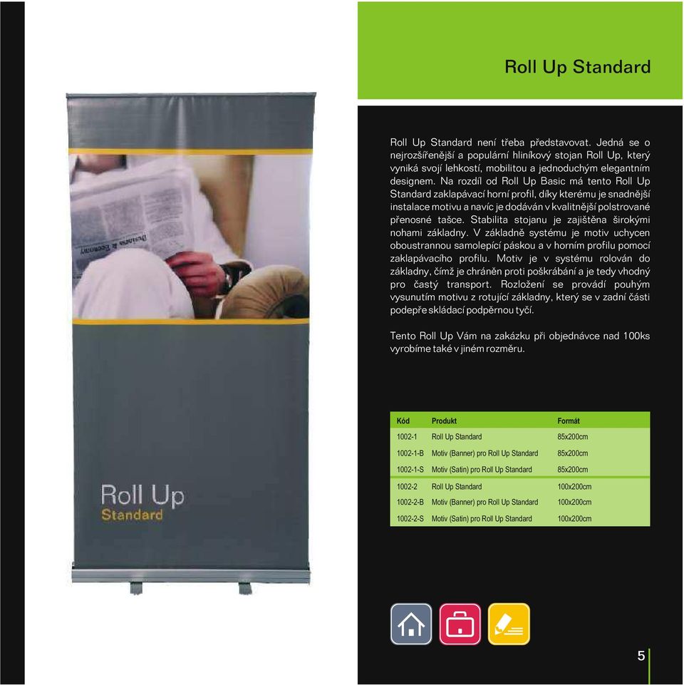 1002-2 Roll Up Standard 100x200cm 1002-2-B Motiv (Banner) pro Roll Up