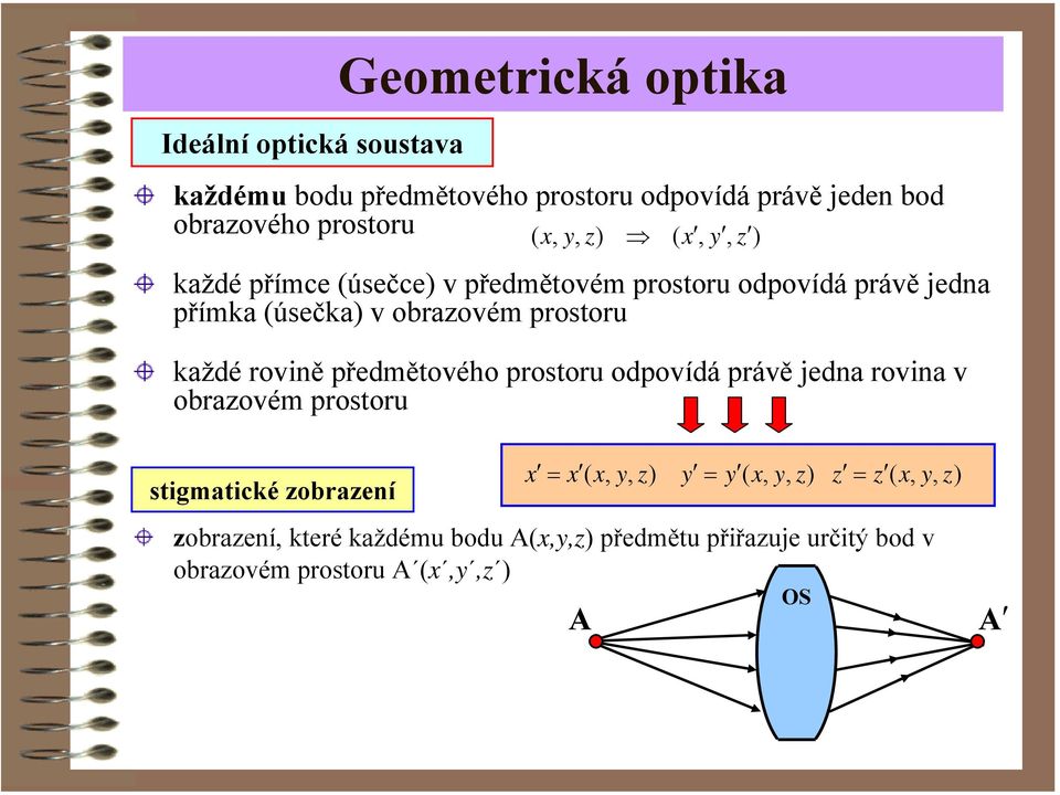 kždé ově předmětovéo potou odpovídá pávě jed ov v obzovém potou tgmtcké zobzeí x x ( x, y, z) y y ( x, y,