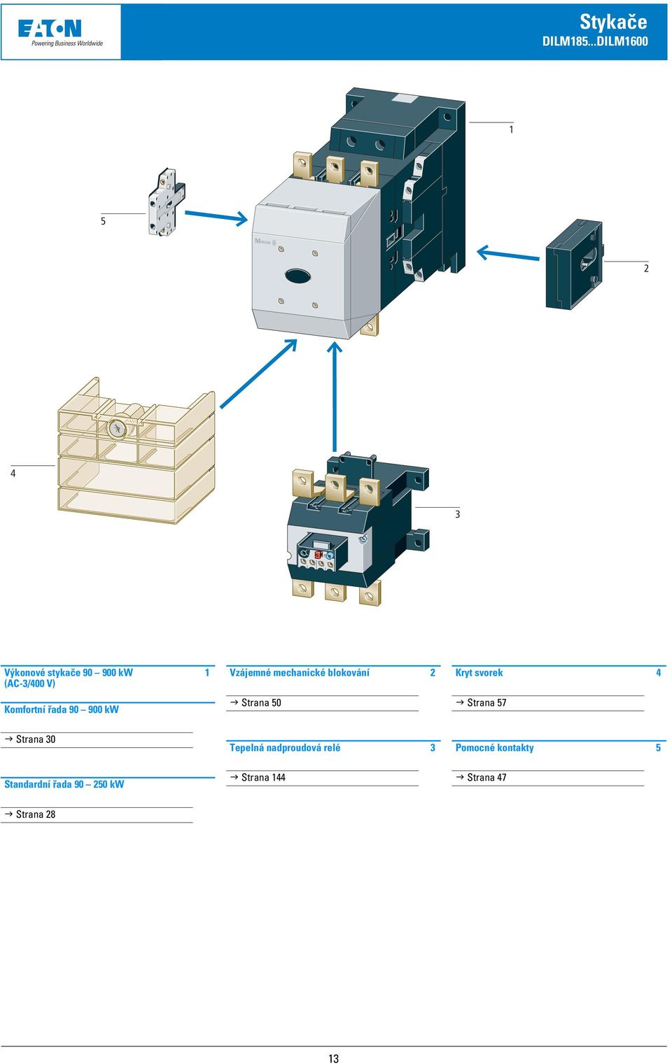 mechanické blokování Kryt svorek 4 Komfortní řada 90 900 kw Strana 50