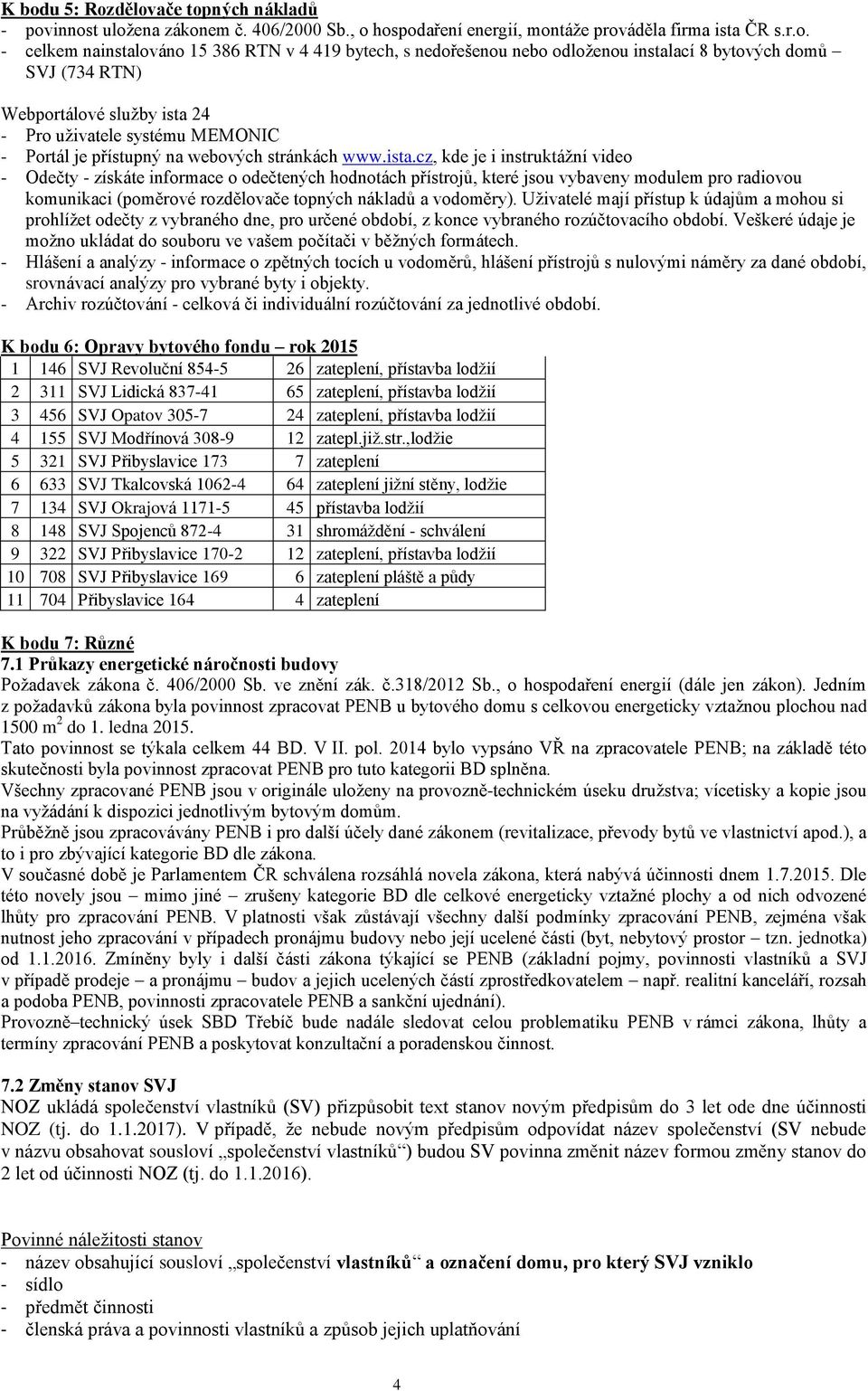 24 - Pro uživatele systému MEMONIC - Portál je přístupný na webových stránkách www.ista.