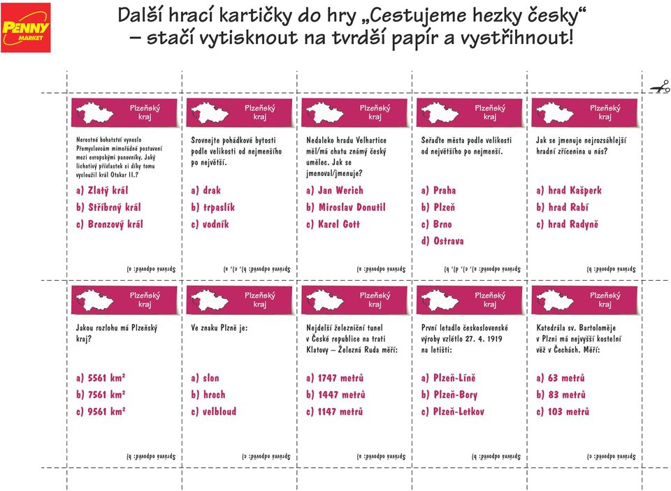 Seřaďte města podle velikosti od největšího po nejmenší. Jak se jmenuje nejrozsáhlejší hradní zřícenina u nás?