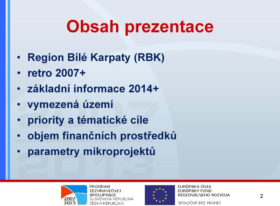 vymezená území priority a tématické cíle