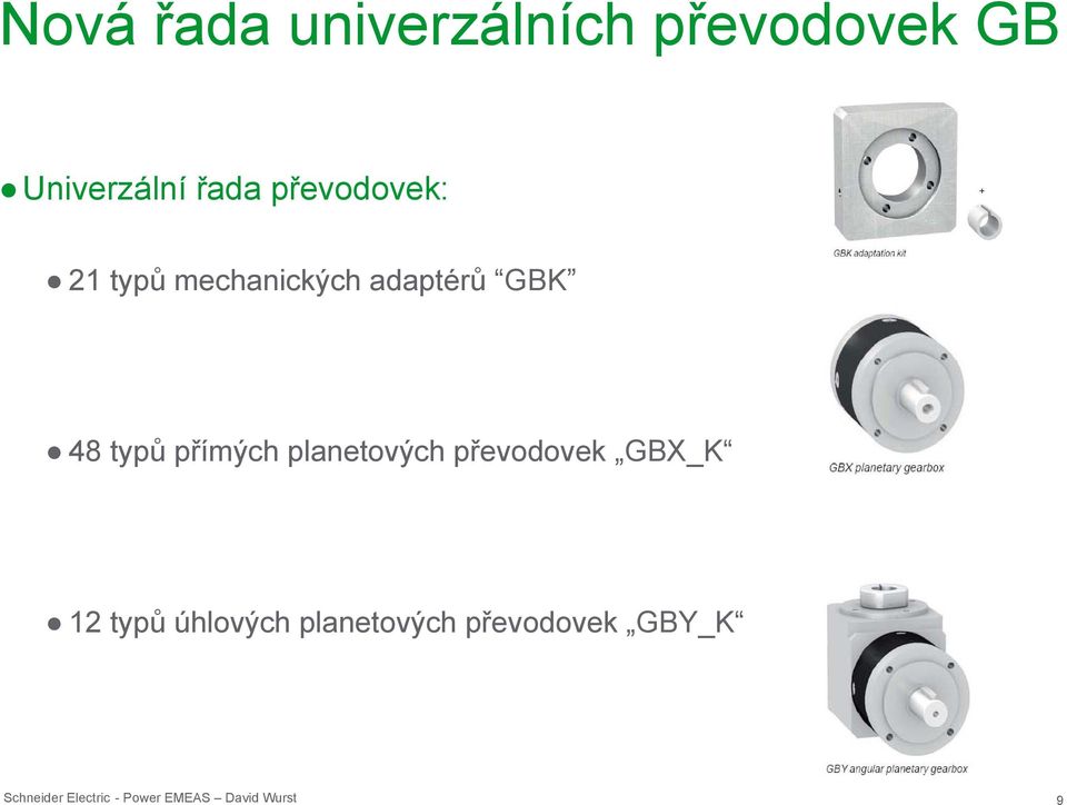 mechanických adaptérů GBK 48 typů přímých