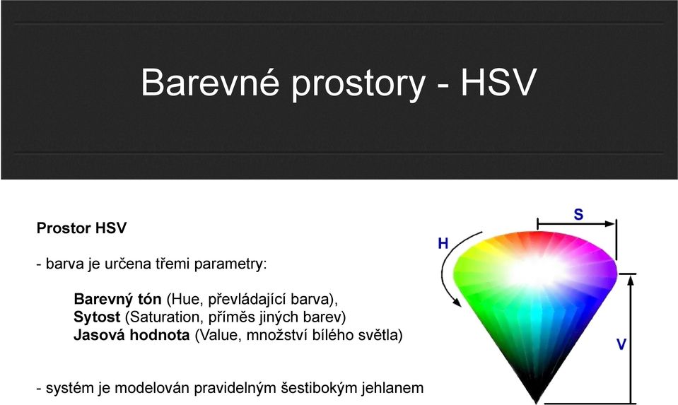 (Saturation, příměs jiných barev) Jasová hodnota (Value,