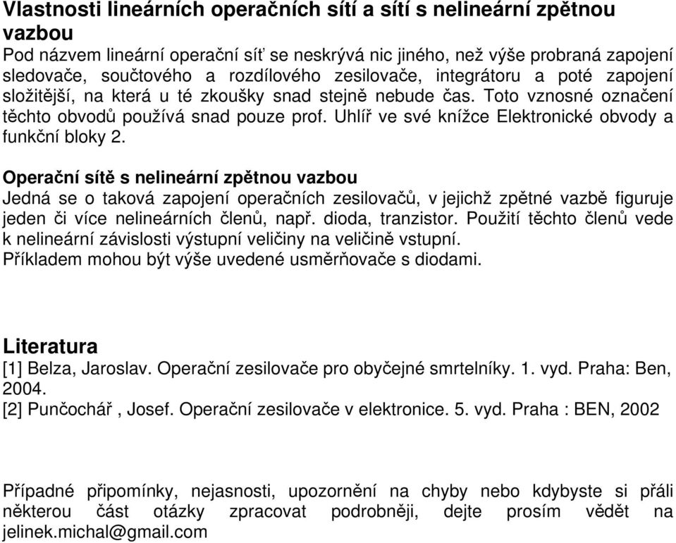 Uhlíř ve své knížce Elektronické obvody a funkční bloky 2.