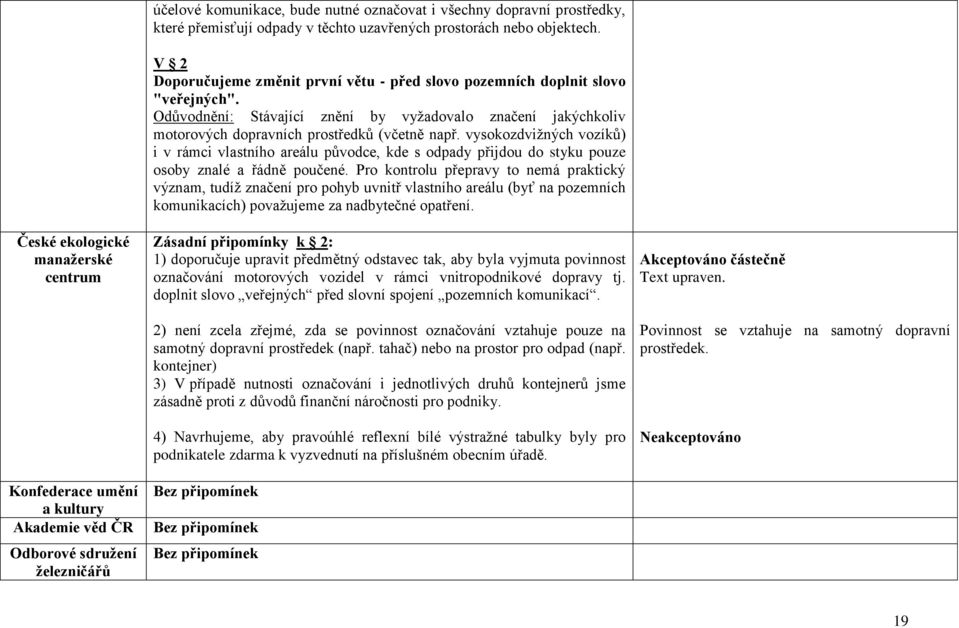 Odůvodnění: Stávající znění by vyžadovalo značení jakýchkoliv motorových dopravních prostředků (včetně např.