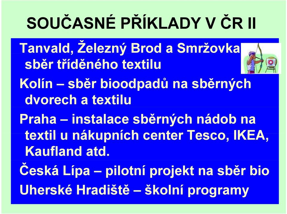 instalace sběrných nádob na textil u nákupních center Tesco, IKEA,