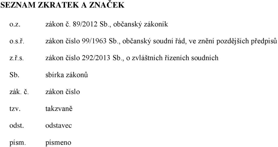 , občanský soudní řád, ve znění pozdějších předpisů zákon číslo 292/2013