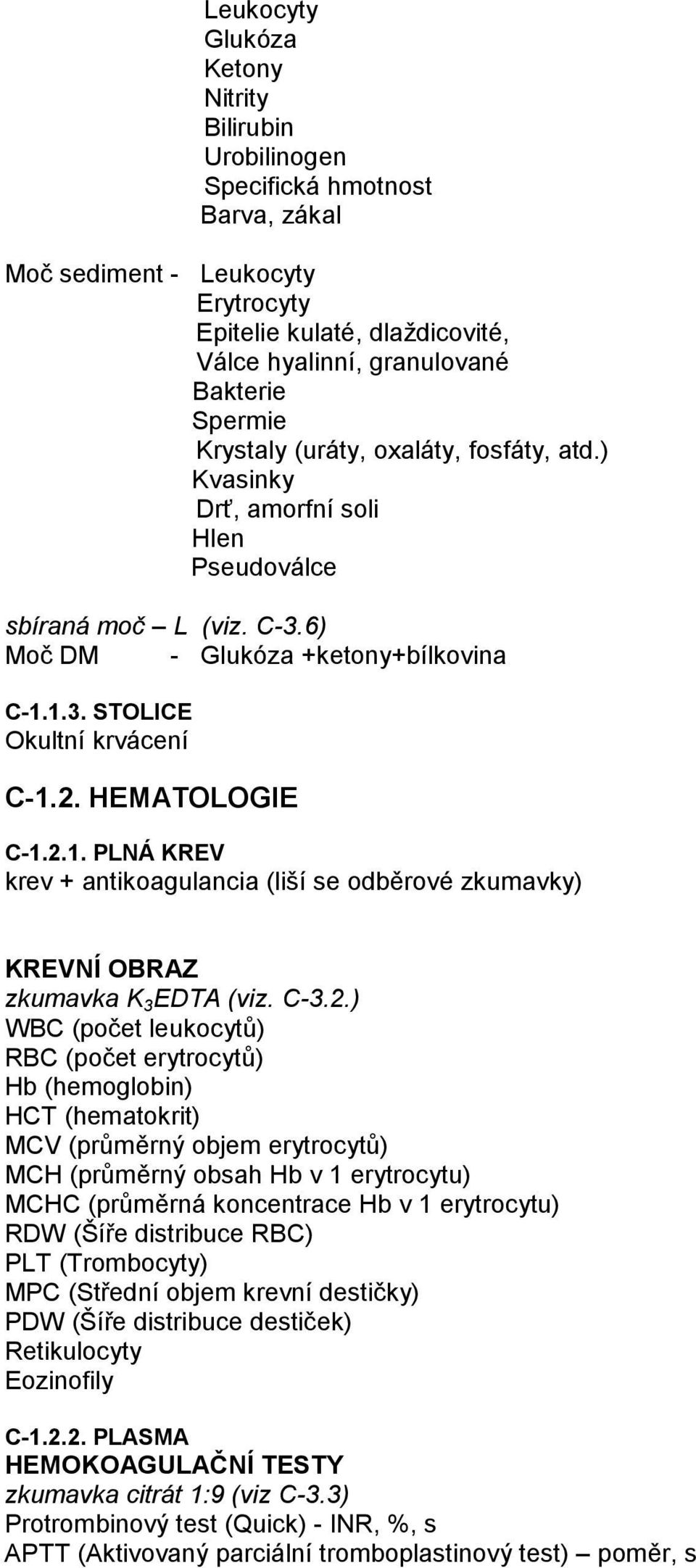 HEMATOLOGIE C-1.2.