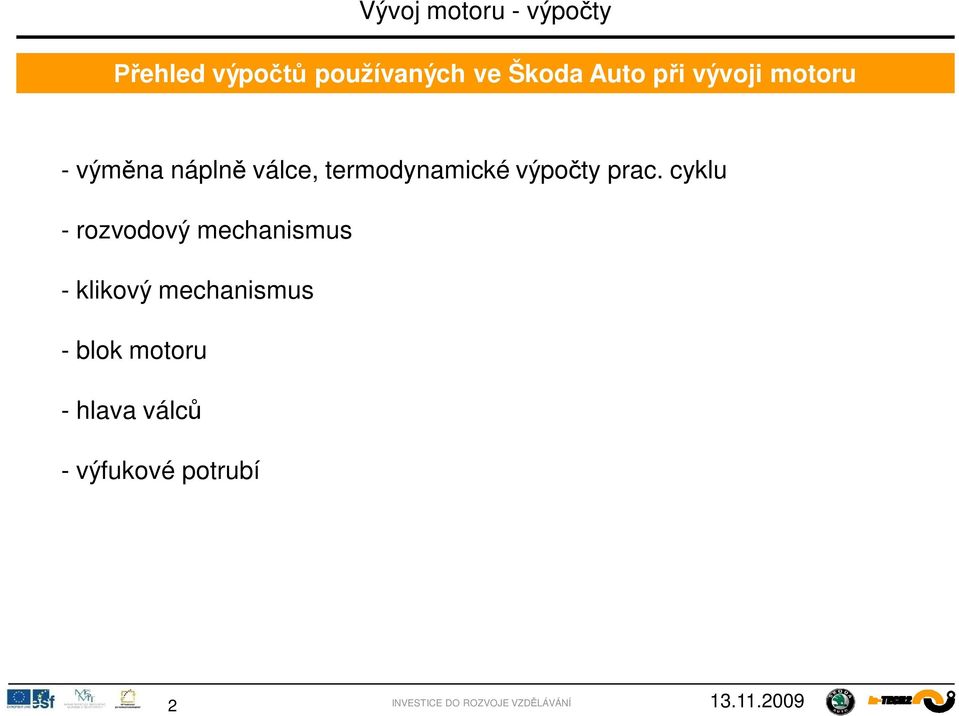 prac. cyklu - rozvodový mechanismus - klikový